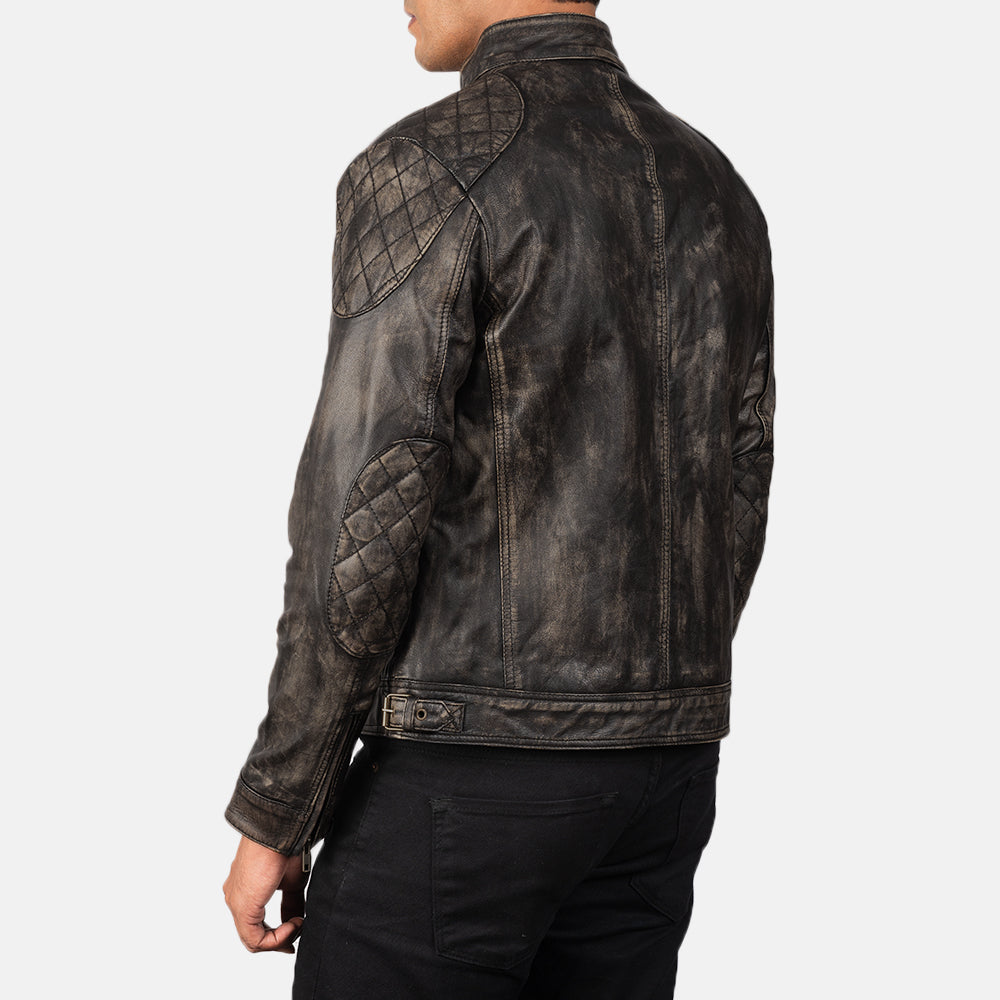Gatsby Distressed Brown Leather Jacket by Dash Racegear - men Jacket view 5