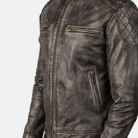 Gatsby Distressed Brown Leather Jacket by Dash Racegear - men Jacket view 6