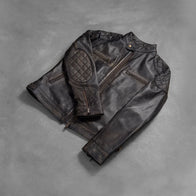 Gatsby Distressed Brown Leather Jacket by Dash Racegear - men Jacket view 8