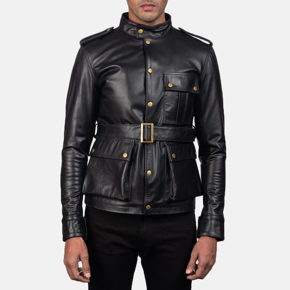 Germain Black Leather Jacket by Dash Racegear - men Jacket view 1