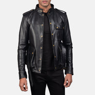 Germain Black Leather Jacket by Dash Racegear - men Jacket view 3