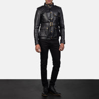 Germain Black Leather Jacket by Dash Racegear - men Jacket view 4