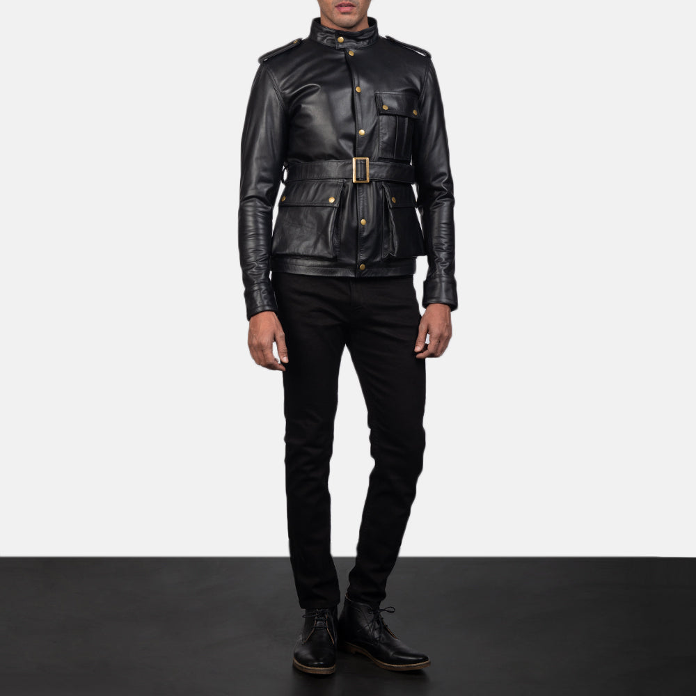 Germain Black Leather Jacket by Dash Racegear - men Jacket view 4