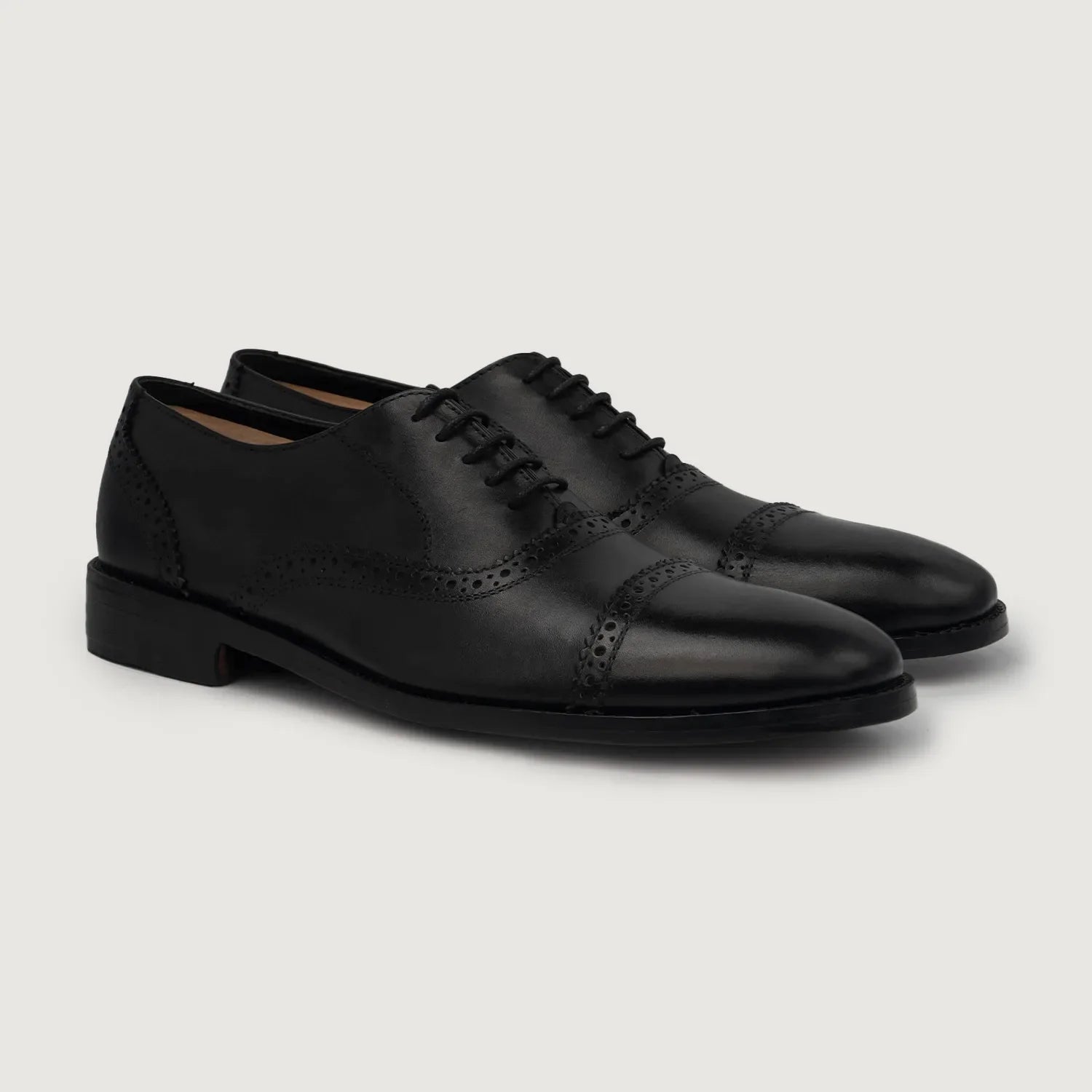 Greyson Brogues Oxford Black Leather Shoes by Dash Racegear - men Leather Shoes view 1
