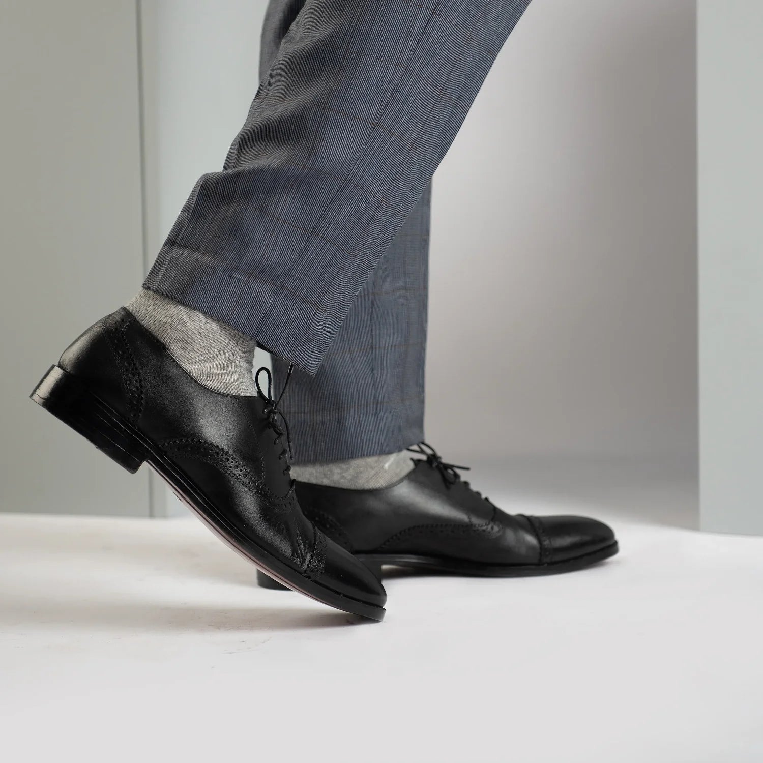 Greyson Brogues Oxford Black Leather Shoes by Dash Racegear - men Leather Shoes view 8