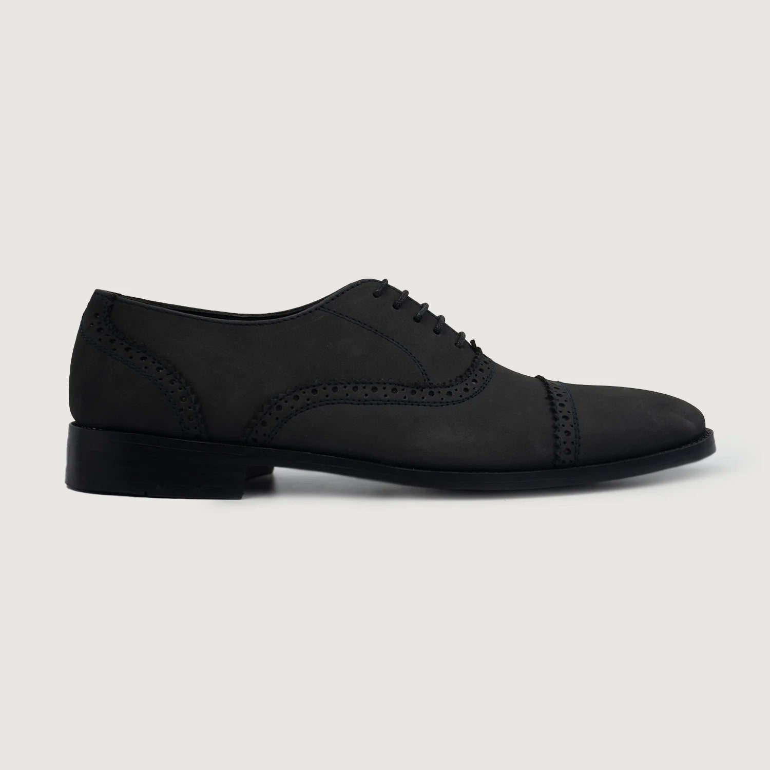 Greyson Brogues Oxford Black Nubuck Leather Shoes by Dash Racegear - men Leather Shoes view 2