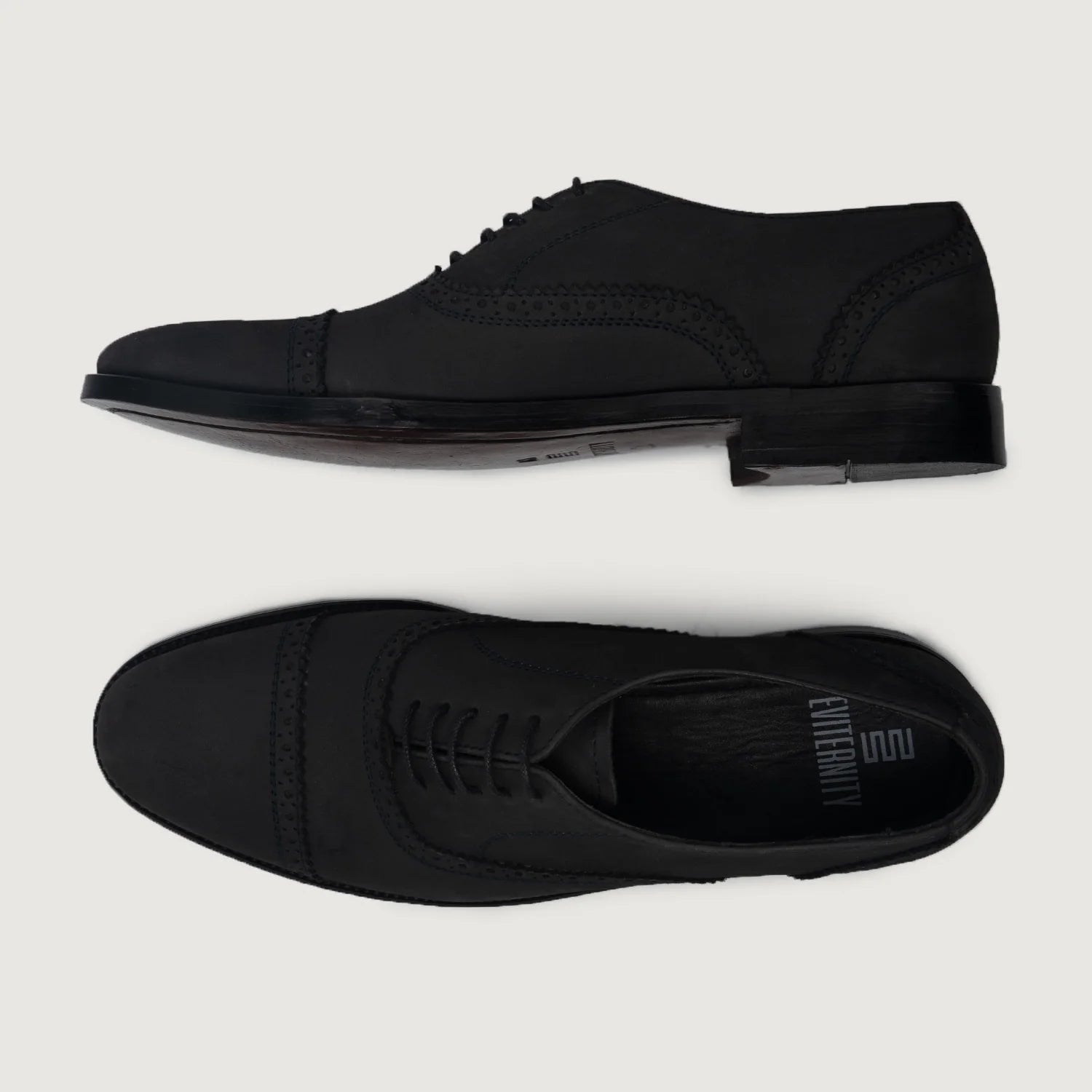Greyson Brogues Oxford Black Nubuck Leather Shoes by Dash Racegear - men Leather Shoes view 3