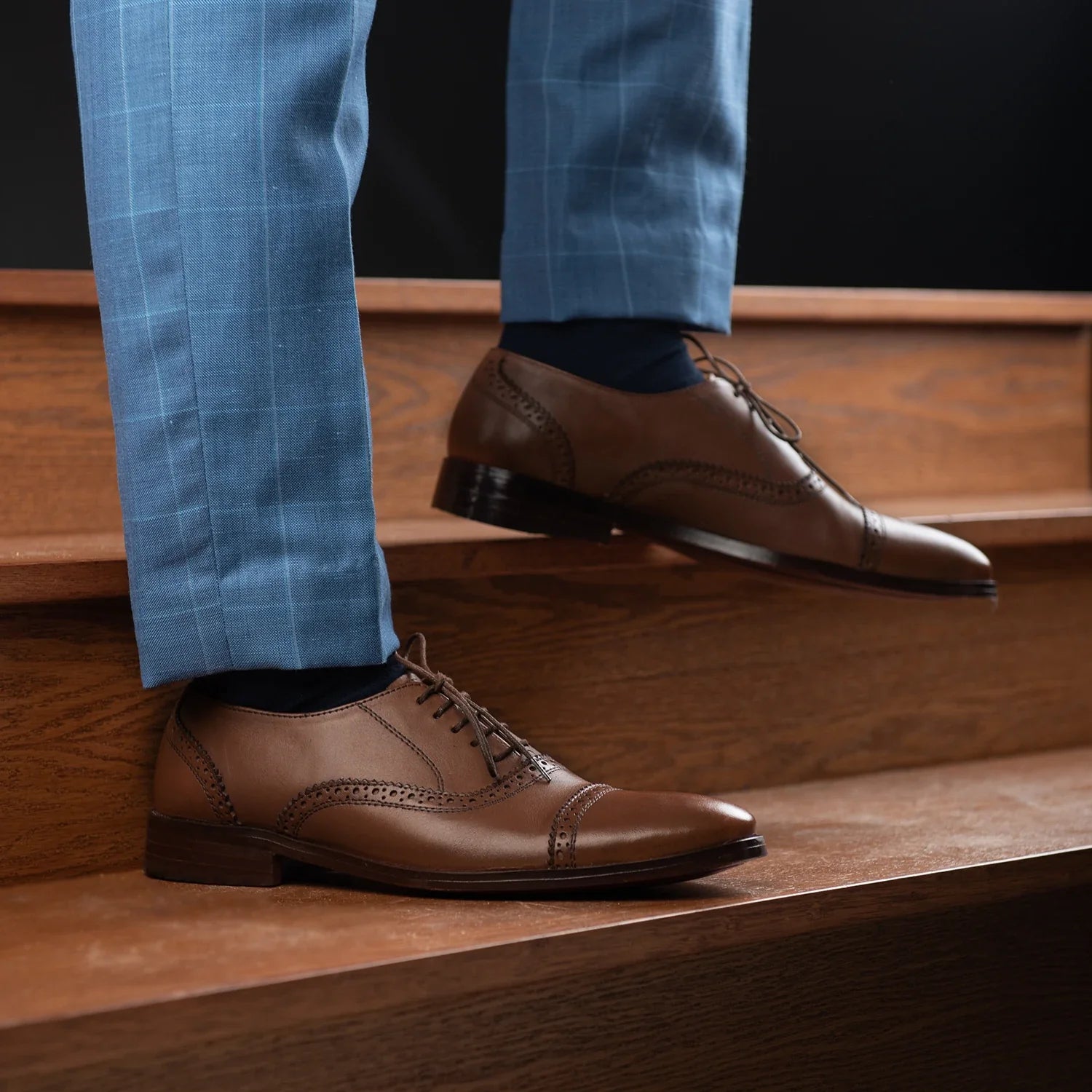 Greyson Brogues Oxford Brown Leather Shoes by Dash Racegear - men Leather Shoes view 9