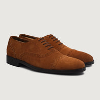 Greyson Brogues Oxford Brown Suede Leather Shoes by Dash Racegear - men Leather Shoes view 1