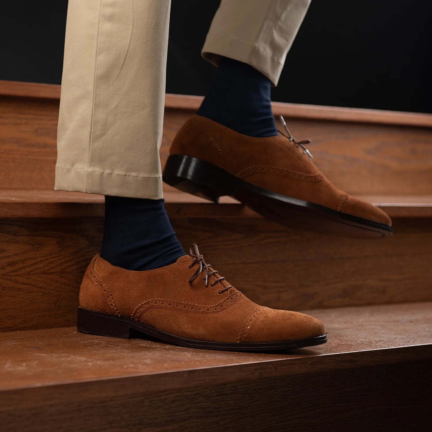 Greyson Brogues Oxford Brown Suede Leather Shoes by Dash Racegear - men Leather Shoes view 10