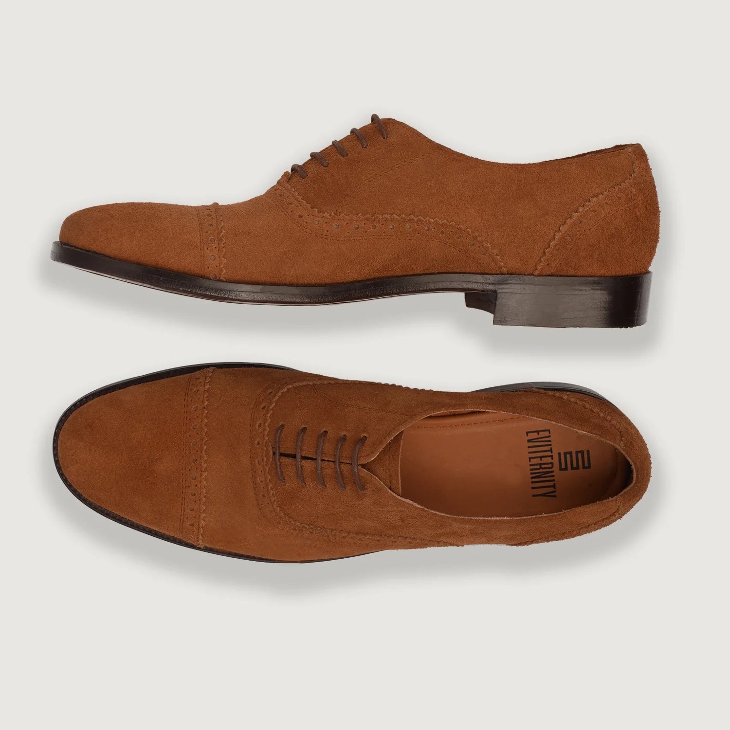 Greyson Brogues Oxford Brown Suede Leather Shoes by Dash Racegear - men Leather Shoes view 3