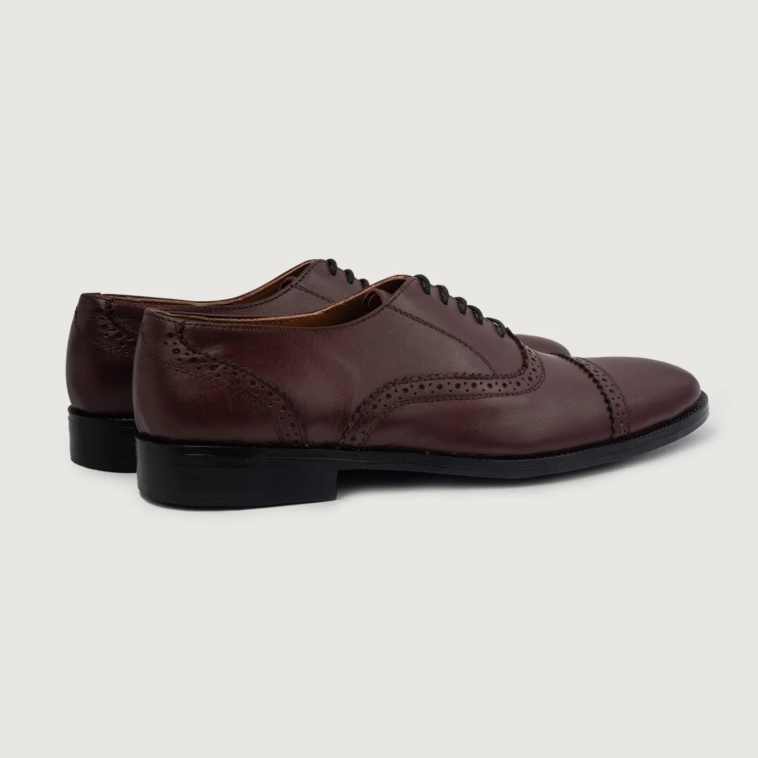 Greyson Brogues Oxford Maroon Leather Shoes by Dash Racegear - men Leather Shoes view 4