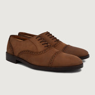 Greyson Brogues Oxford Oil Pull-up Brown Leather Shoes by Dash Racegear - men Leather Shoes view 1