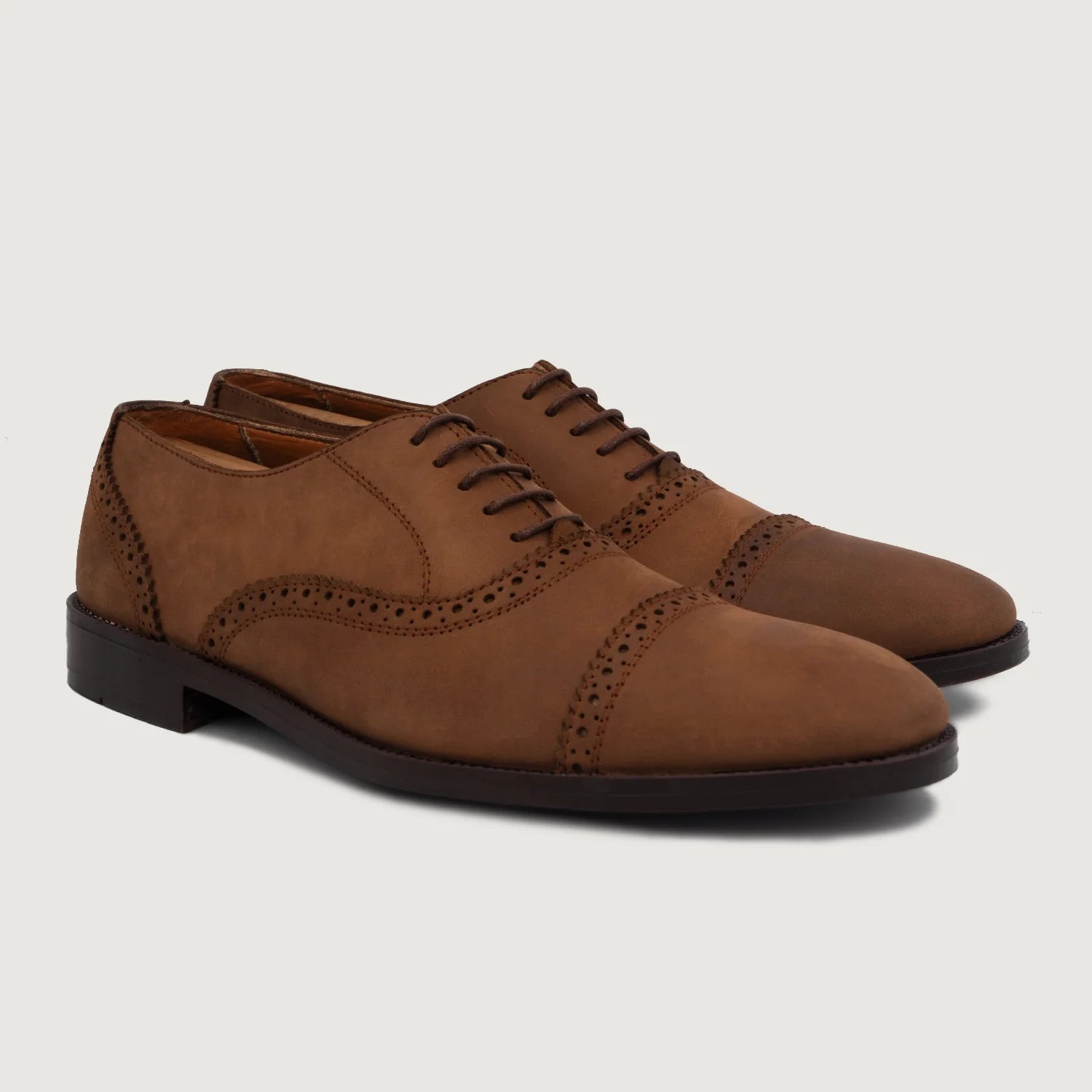 Greyson Brogues Oxford Oil Pull-up Brown Leather Shoes by Dash Racegear - men Leather Shoes view 1
