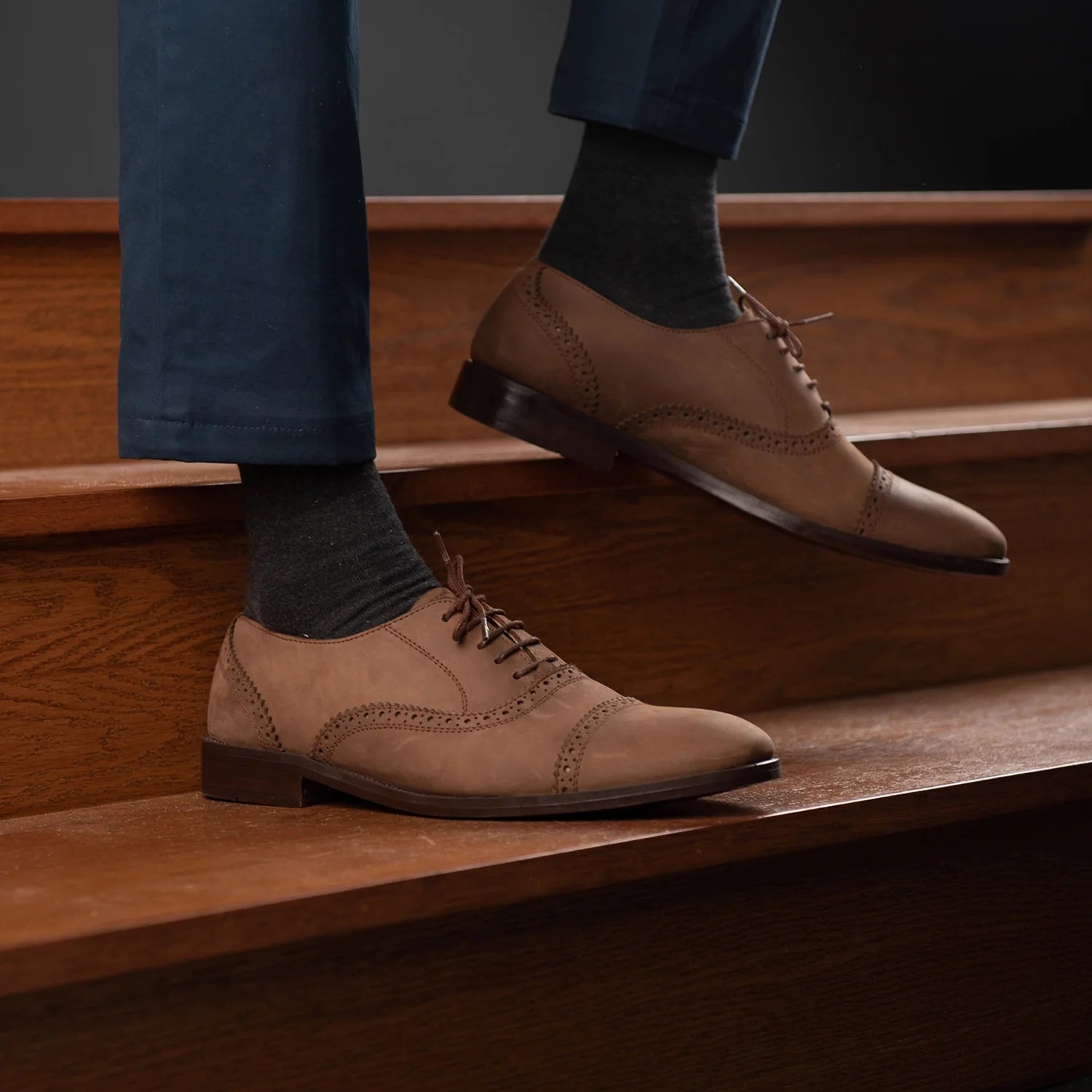 Greyson Brogues Oxford Oil Pull-up Brown Leather Shoes by Dash Racegear - men Leather Shoes view 10