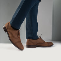 Greyson Brogues Oxford Oil Pull-up Brown Leather Shoes by Dash Racegear - men Leather Shoes view 8