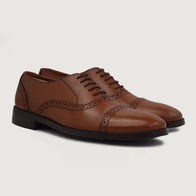 Greyson Brogues Oxford Tan Leather Shoes by Dash Racegear - men Leather Shoes view 1