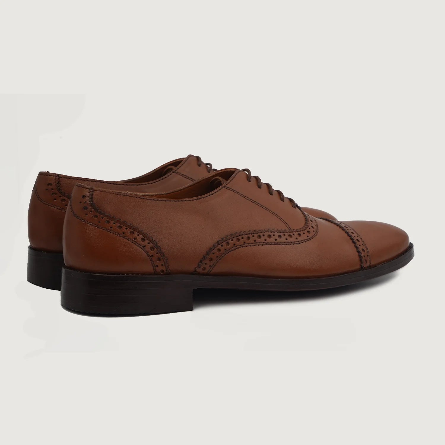 Greyson Brogues Oxford Tan Leather Shoes by Dash Racegear - men Leather Shoes view 4