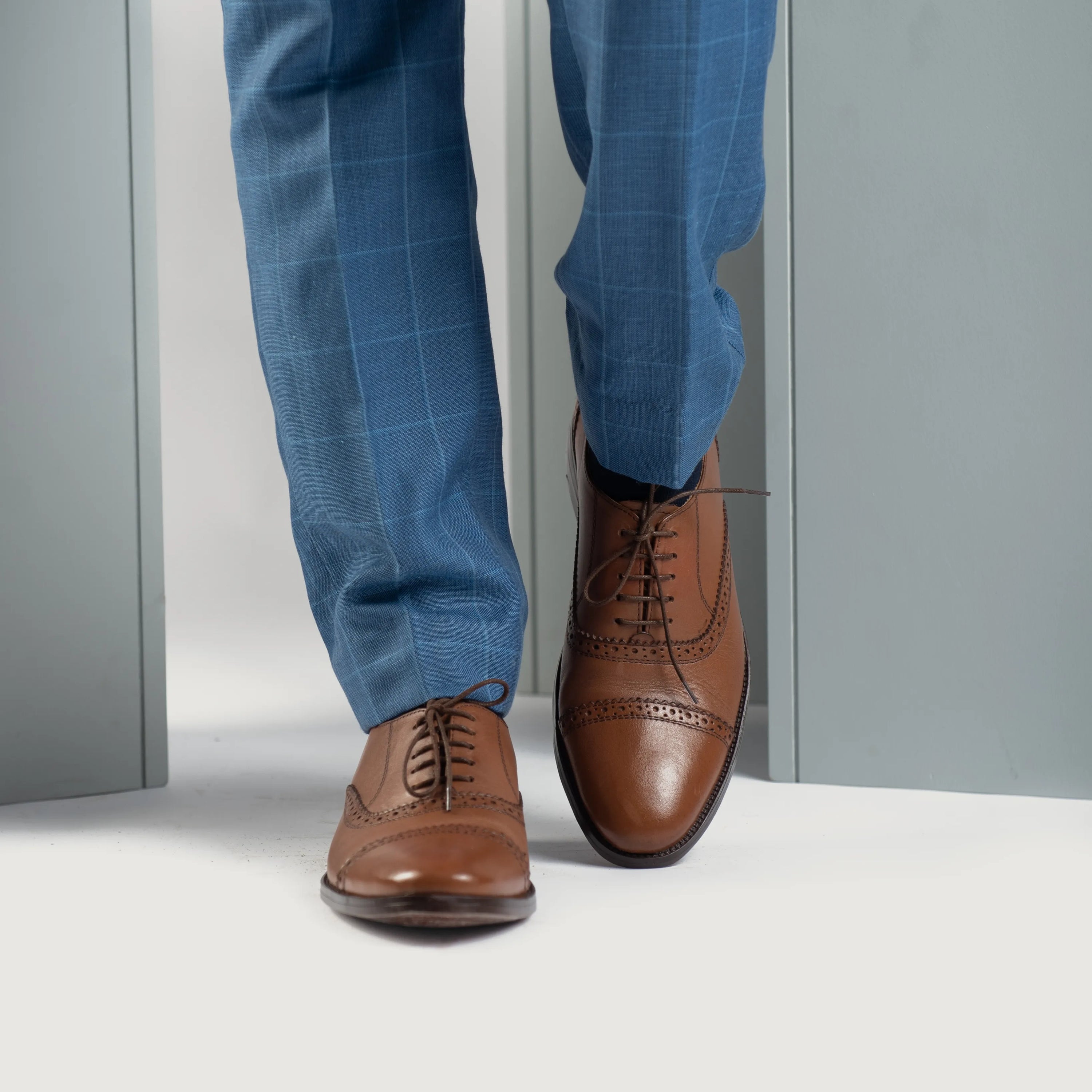 Greyson Brogues Oxford Tan Leather Shoes by Dash Racegear - men Leather Shoes view 7