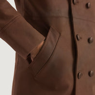 Half Life Brown Leather Coat by Dash Racegear - men Jacket view 6