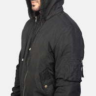 Hanklin Ma-1 Black Hooded Bomber Jacket by Dash Racegear - men Jacket view 6