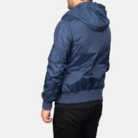 Hanklin Ma-1 Blue Hooded Bomber Jacket by Dash Racegear - men Jacket view 5