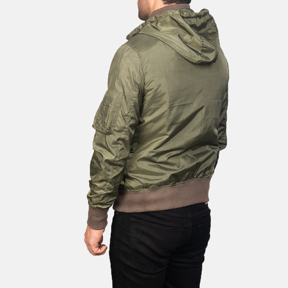 Hanklin Ma-1 Green Hooded Bomber Jacket by Dash Racegear - men Jacket view 5