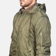 Hanklin Ma-1 Green Hooded Bomber Jacket by Dash Racegear - men Jacket view 6