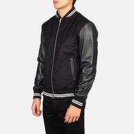 Harrison Black Hybrid Varsity Jacket by Dash Racegear - men Jacket view 2
