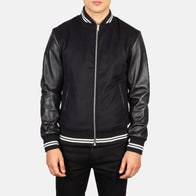 Harrison Black Hybrid Varsity Jacket by Dash Racegear - men Jacket view 3