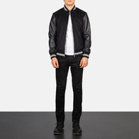 Harrison Black Hybrid Varsity Jacket by Dash Racegear - men Jacket view 4