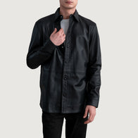 Haven Black Leather Shirt by Dash Racegear - men Jacket view 1