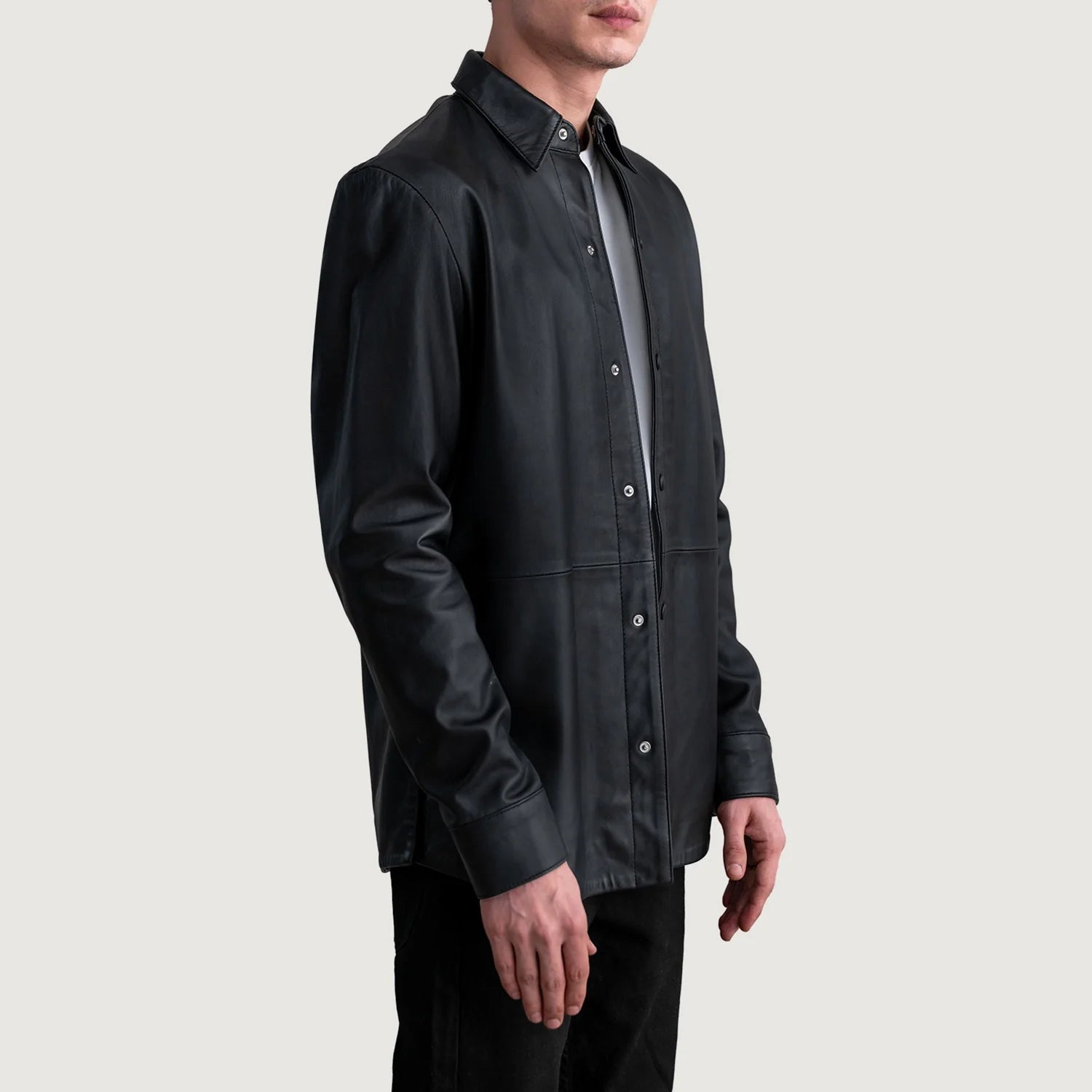 Haven Black Leather Shirt by Dash Racegear - men Jacket view 2
