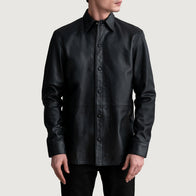 Haven Black Leather Shirt by Dash Racegear - men Jacket view 3