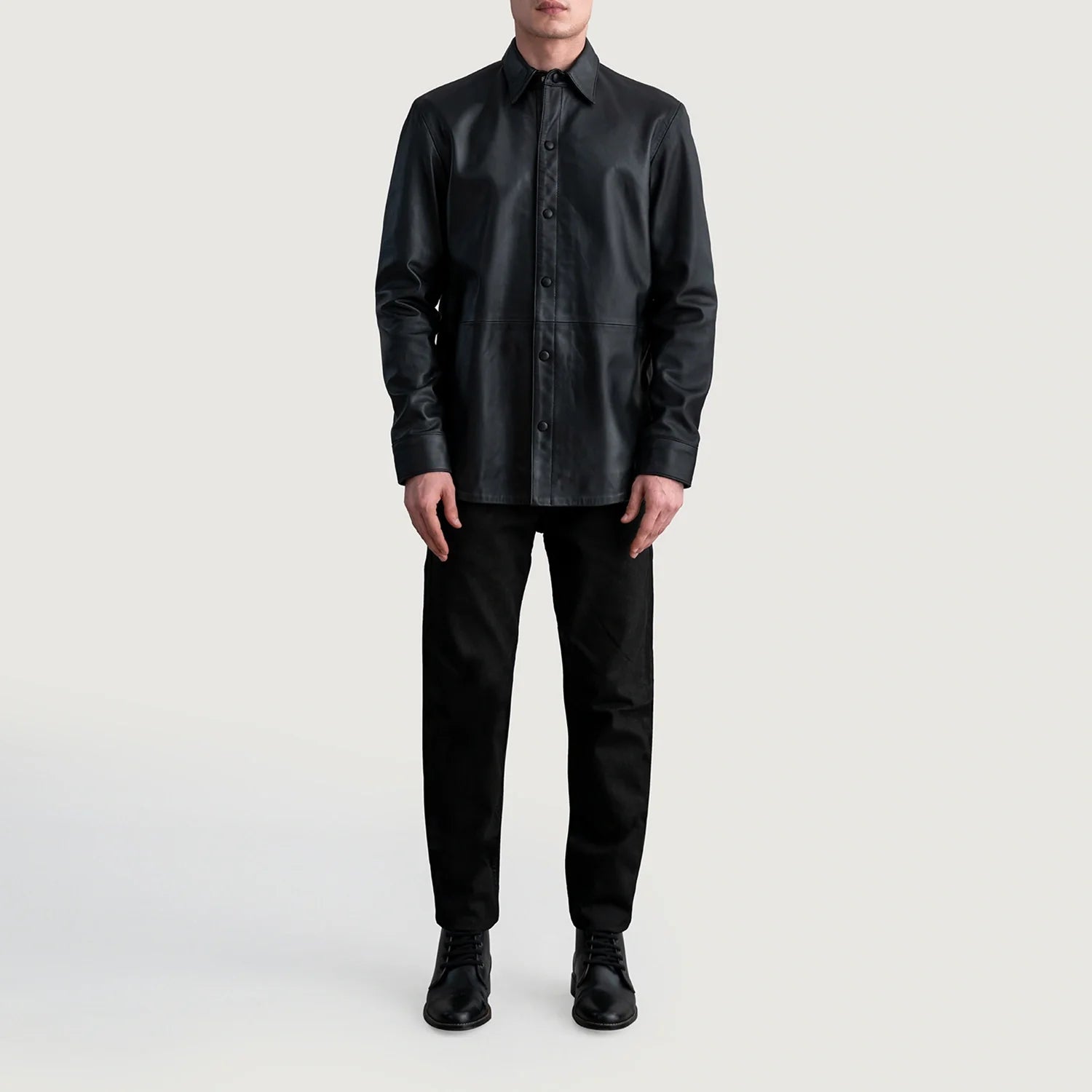 Haven Black Leather Shirt by Dash Racegear - men Jacket view 4