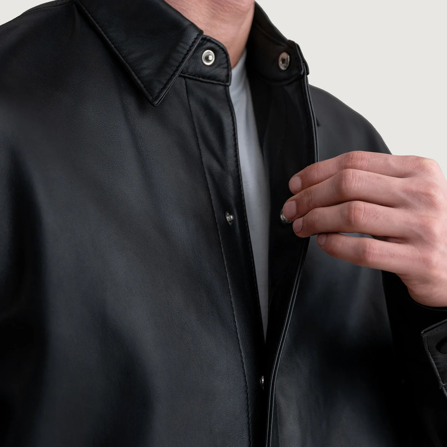 Haven Black Leather Shirt by Dash Racegear - men Jacket view 5