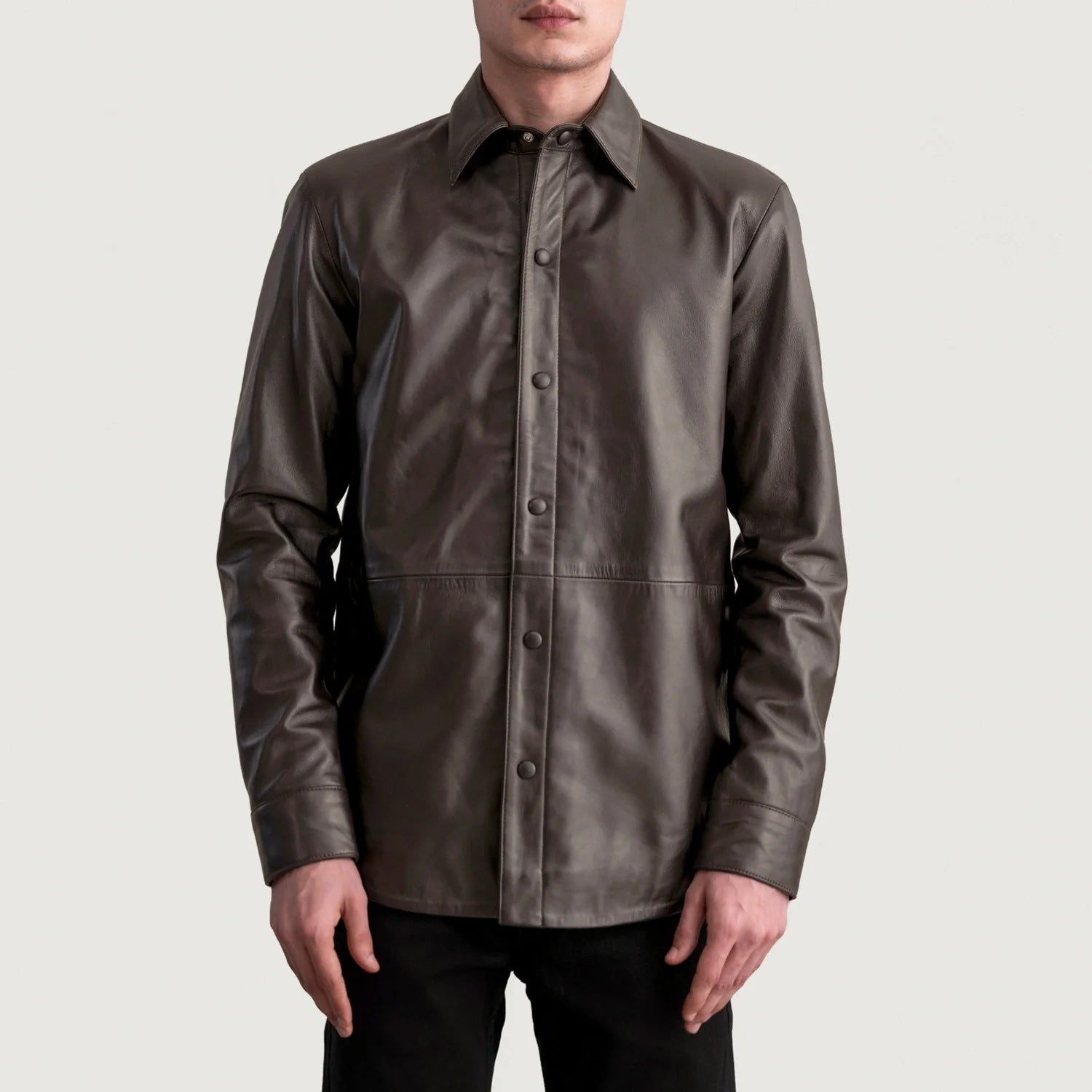 Haven Brown Leather Shirt by Dash Racegear - men Jacket view 3