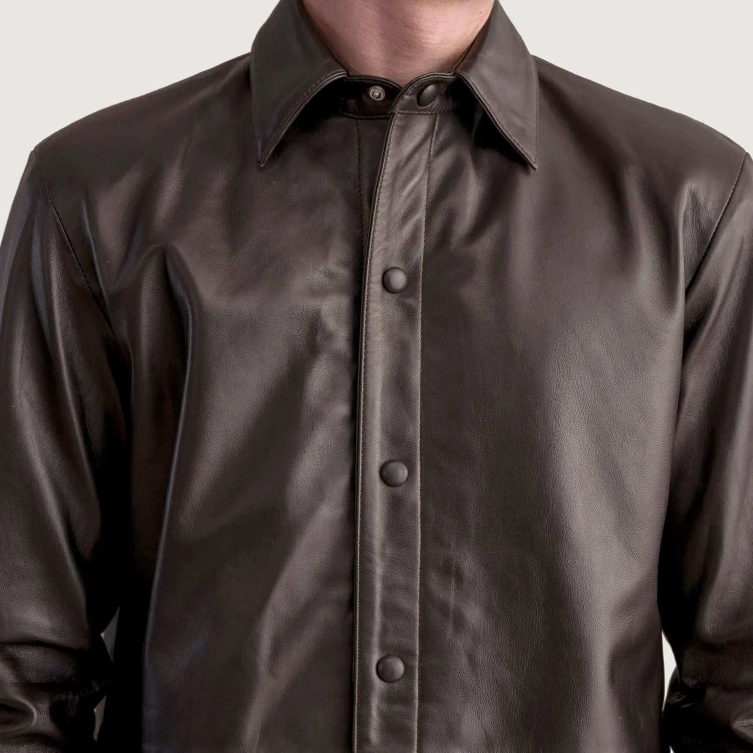 Haven Brown Leather Shirt by Dash Racegear - men Jacket view 5
