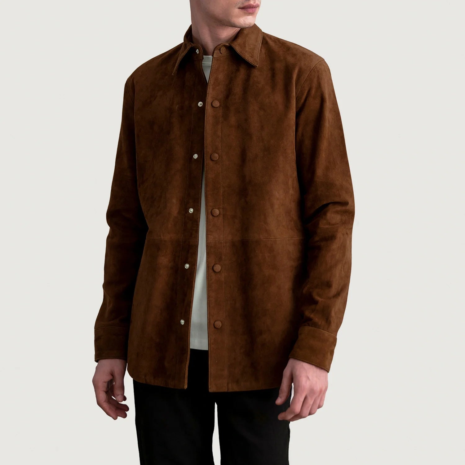 Haven Brown Suede Leather Shirt by Dash Racegear - men Jacket view 1
