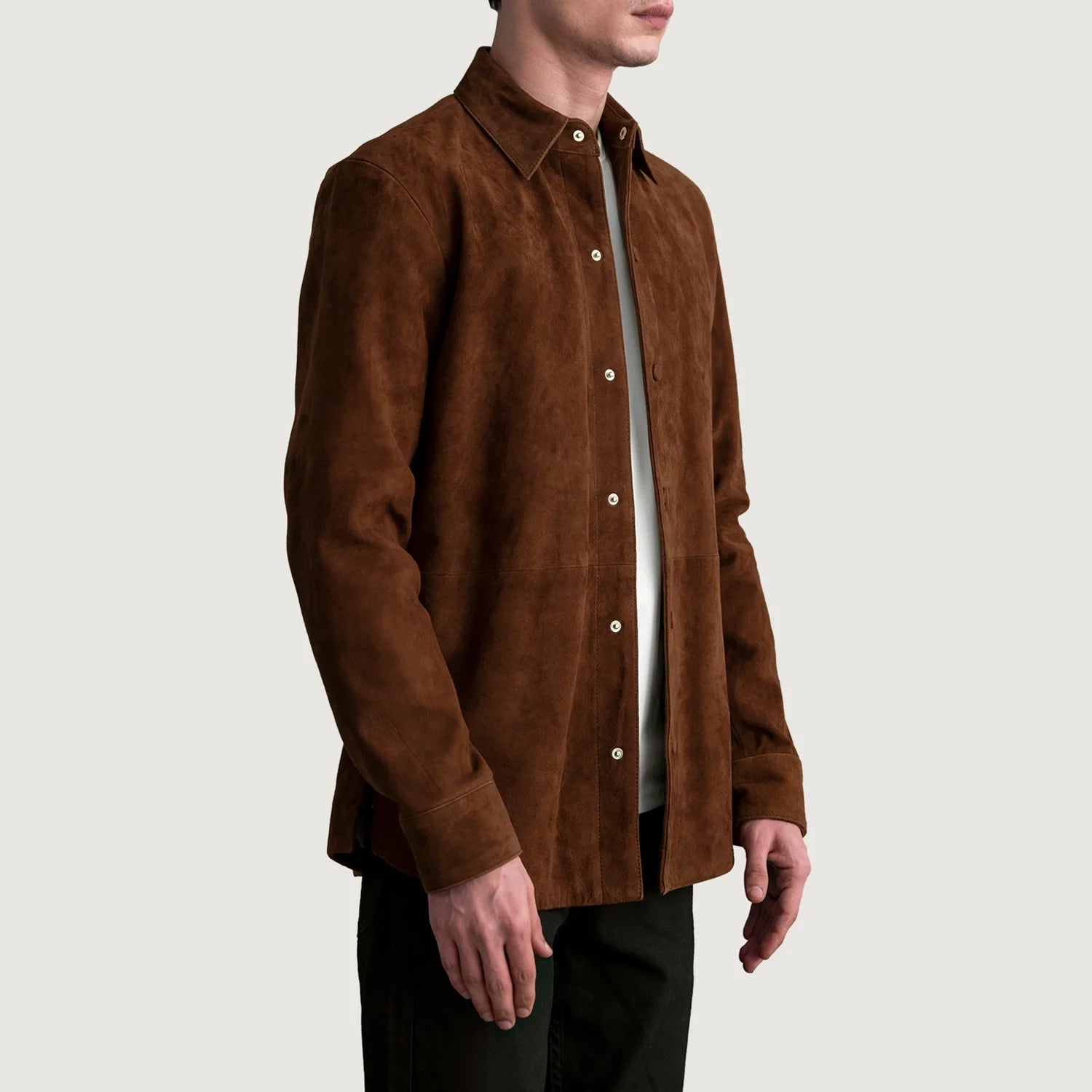 Haven Brown Suede Leather Shirt by Dash Racegear - men Jacket view 2