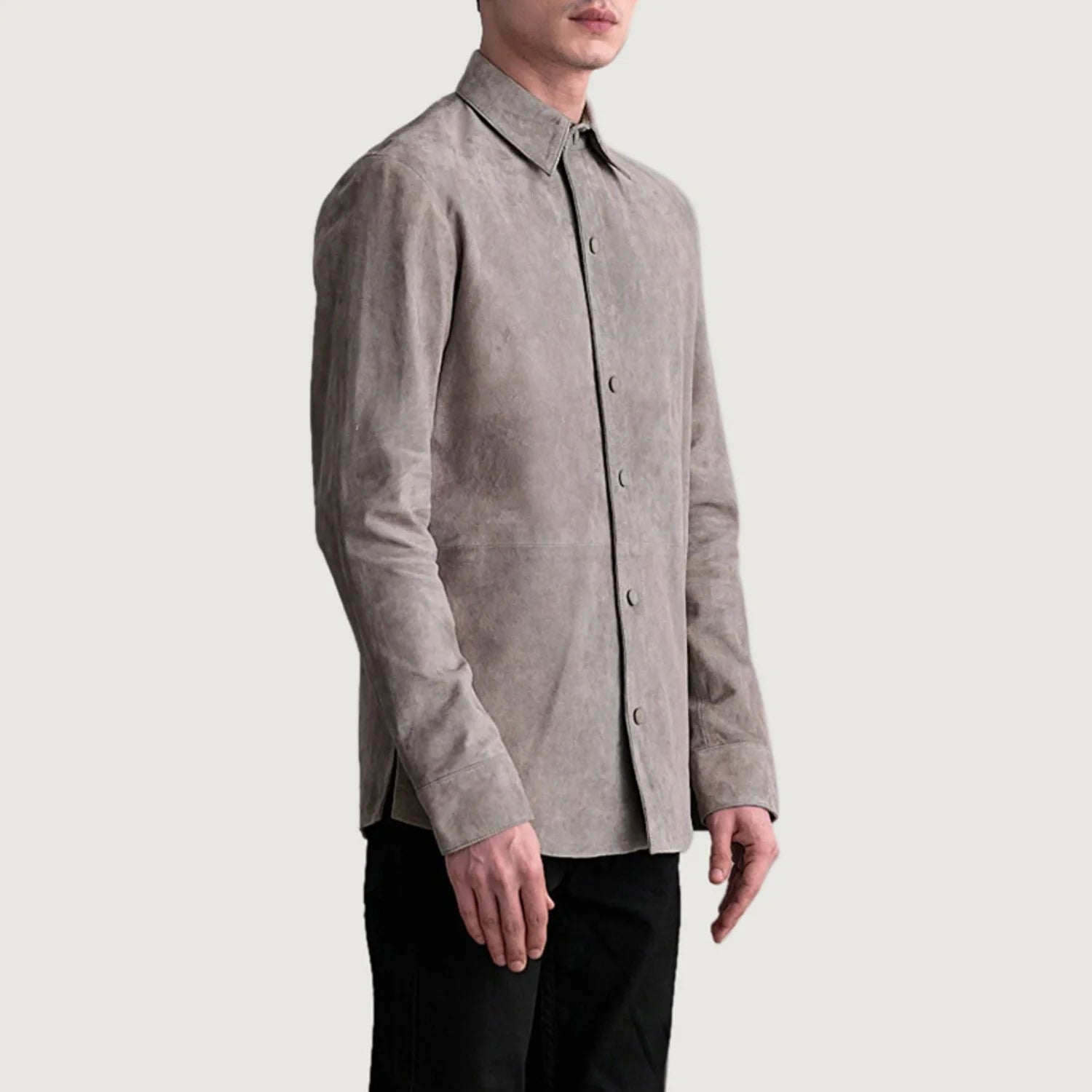 Haven Grey Suede Leather Shirt by Dash Racegear - men Jacket view 2