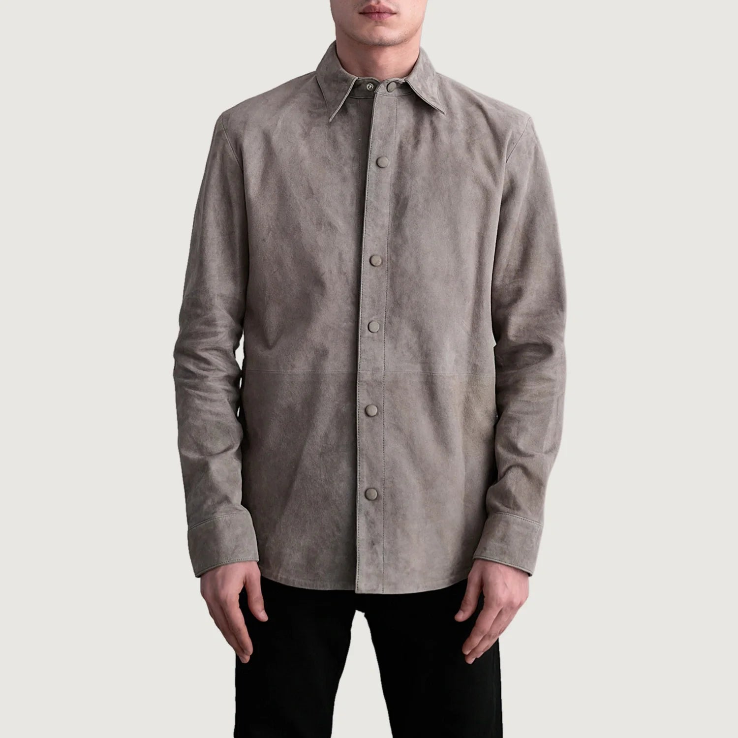 Haven Grey Suede Leather Shirt by Dash Racegear - men Jacket view 3