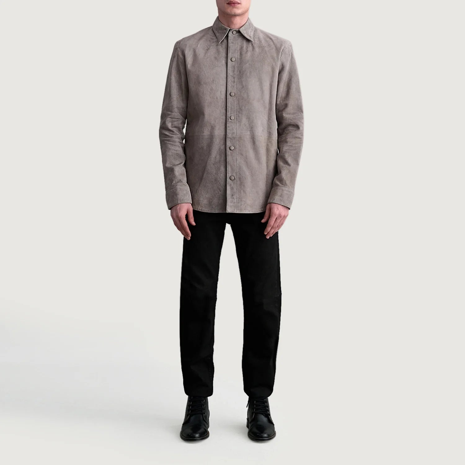 Haven Grey Suede Leather Shirt by Dash Racegear - men Jacket view 4