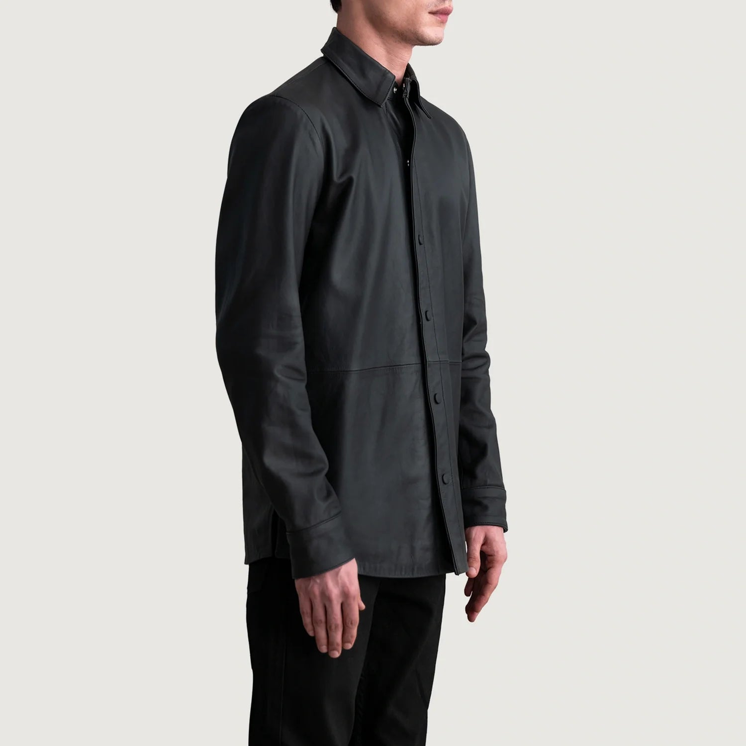 Haven Matte Black Leather Shirt by Dash Racegear - men Jacket view 2