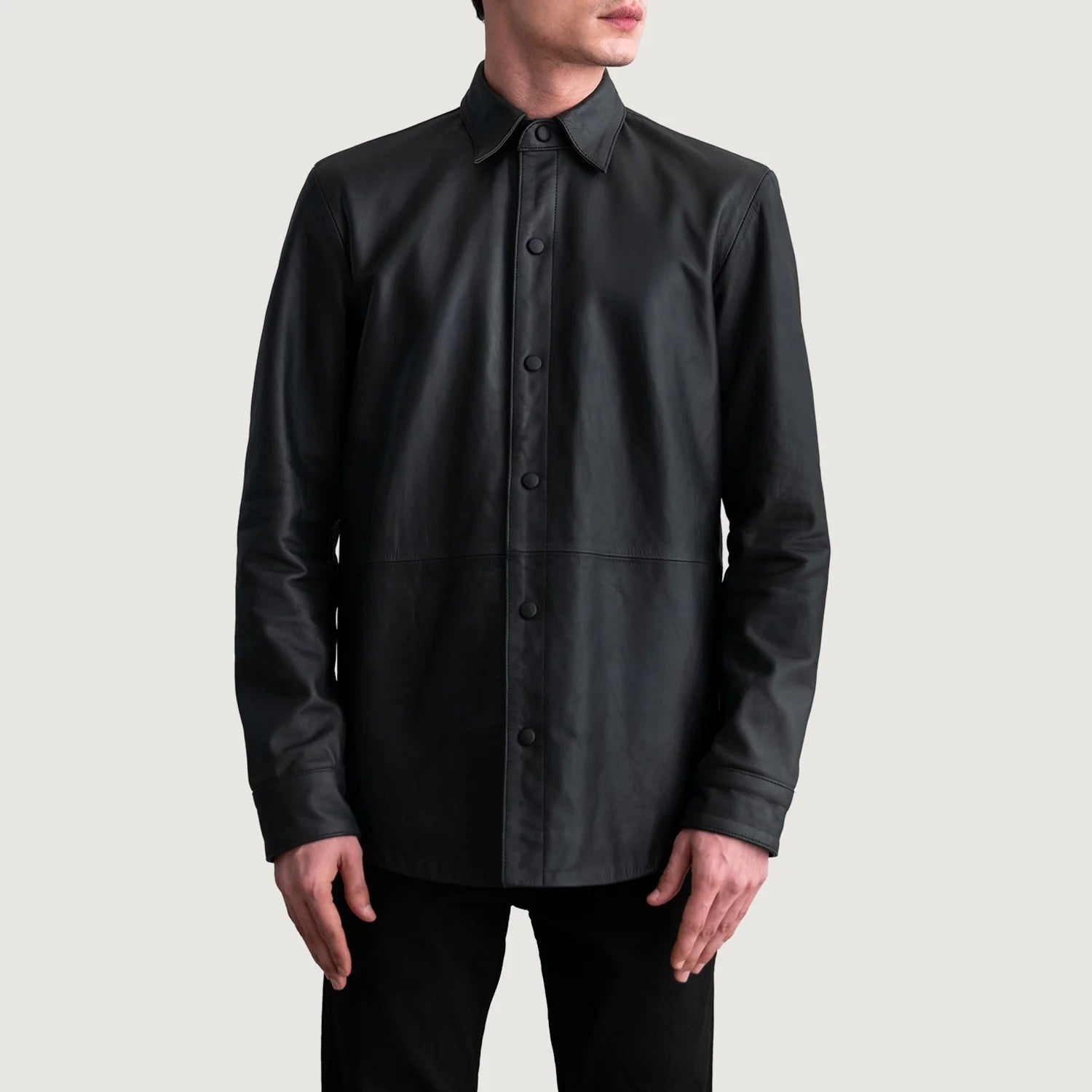 Haven Matte Black Leather Shirt by Dash Racegear - men Jacket view 3