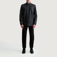 Haven Matte Black Leather Shirt by Dash Racegear - men Jacket view 4
