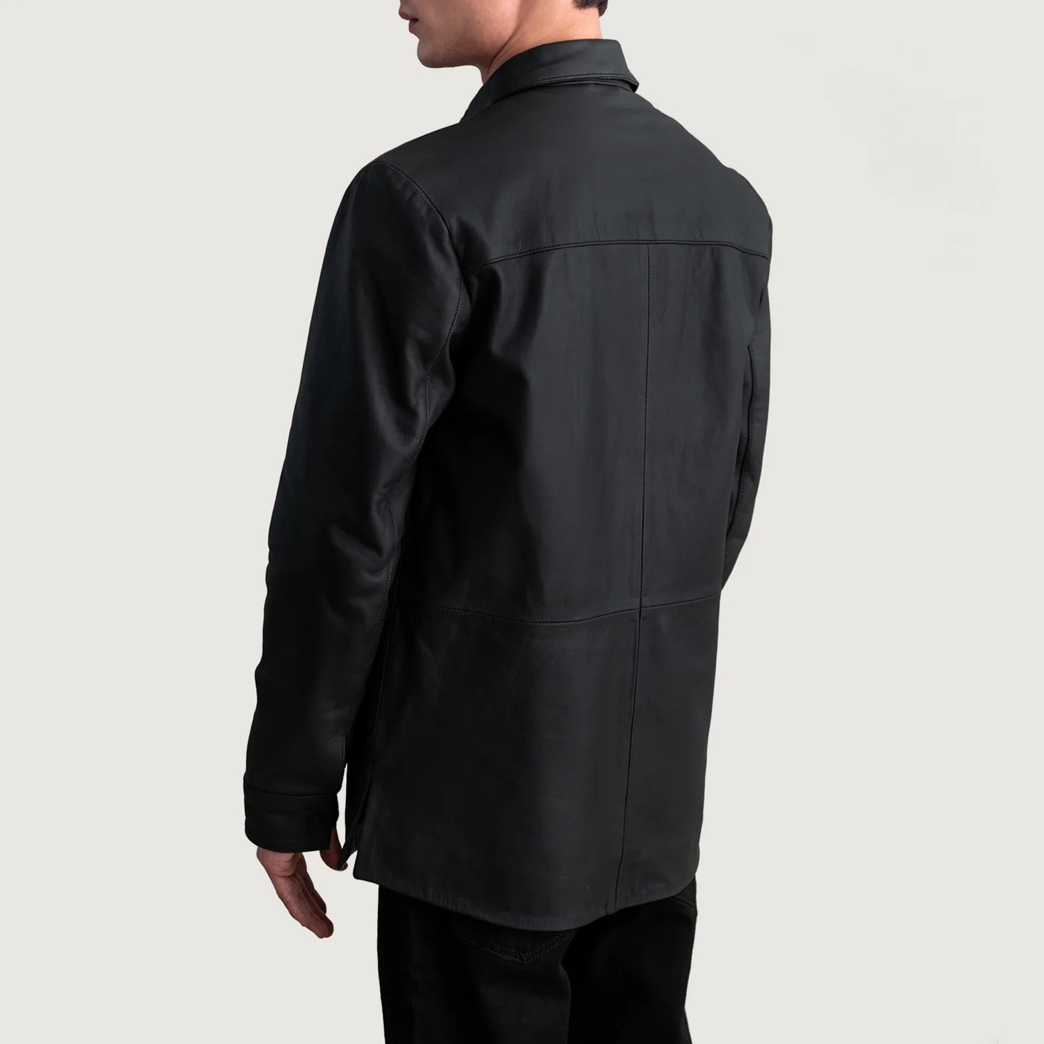 Haven Matte Black Leather Shirt by Dash Racegear - men Jacket view 6