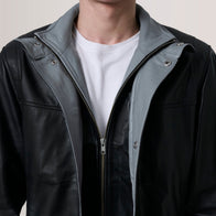 Henrik Black Leather Cafe Racer Jacket by Dash Racegear - men Jacket view 6