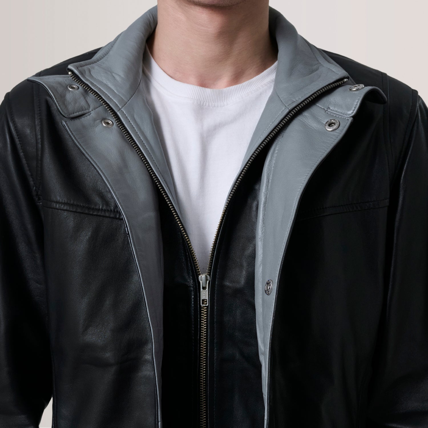 Henrik Black Leather Cafe Racer Jacket by Dash Racegear - men Jacket view 6