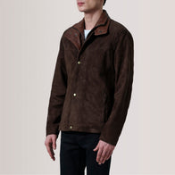 Henrik Brown Suede Cafe Racer Jacket by Dash Racegear - men Jacket view 3
